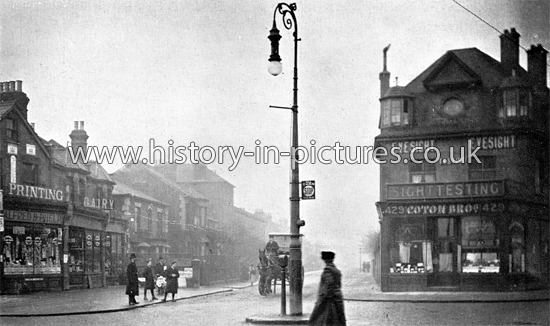 Grange Road Corner, Leyton, London. c.1908